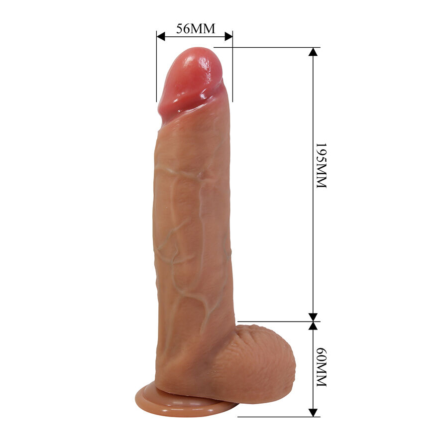PRETTY LOVE - MENDEL DILDO REALÍSTICO CON VENTOSA 25.5 CM -Ø- 5.6 CM - Imagen 8