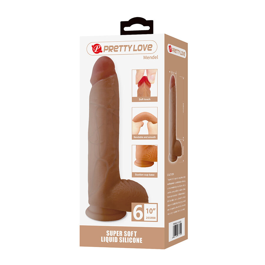 PRETTY LOVE - MENDEL DILDO REALÍSTICO CON VENTOSA 25.5 CM -Ø- 5.6 CM - Imagen 9