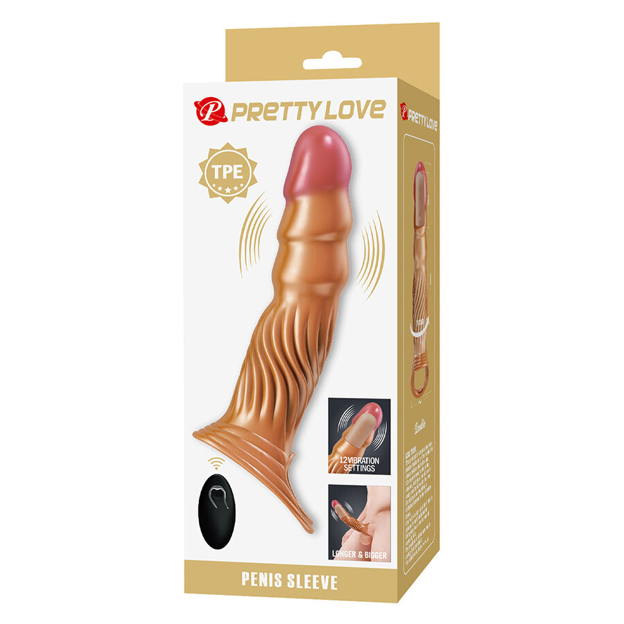 PRETTY LOVE - FUNDA PARA PENE TEXTURIZADA CON VIBRACIÓN Y CONTROL REMOTO - Imagen 12