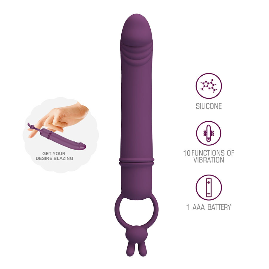 PRETTY LOVE - CORA VIBRADOR FORMA PENE CON ANILLO DE SUJECIÓN - Imagen 3