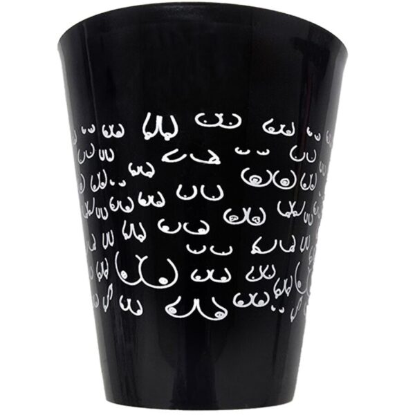 DIABLO PICANTE - VASO NEGRO 500 ML CON TETAS BLANCAS