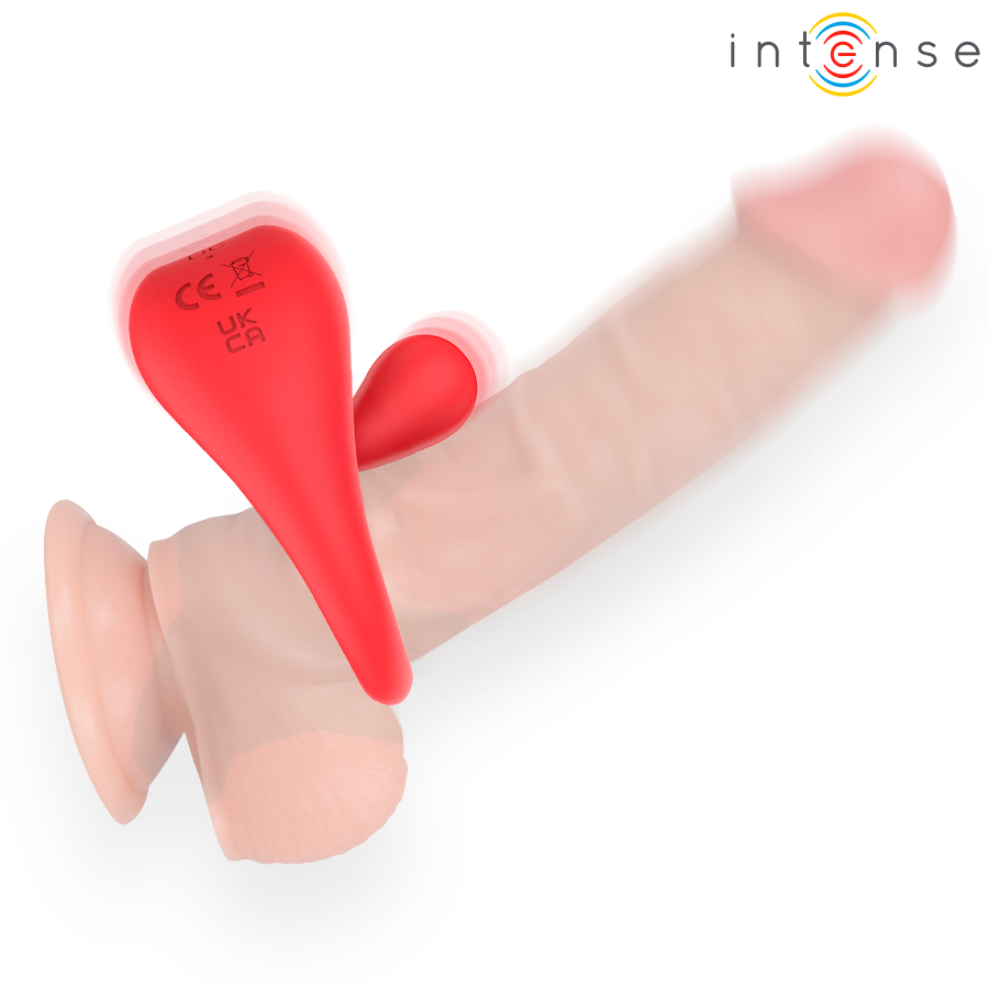 INTENSE - RUSSELL ANILLO VIBRADOR CON ESTIMULACIÓN DE CLÍTORIS ROJO - Imagen 3