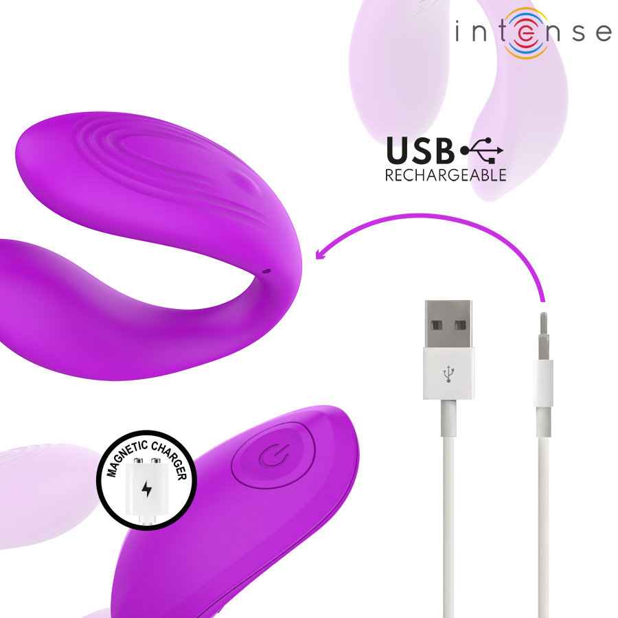 INTENSE - NORA ESTIMULADOR DE PINZA CON VIBRACIÓN MORADO - Imagen 8
