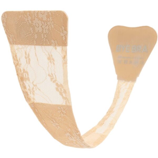 BYE-BRA - TANGA ADHESIVO ENCAJE NEGRO TALLA ÚNICA - TALLA 1, BEIGE